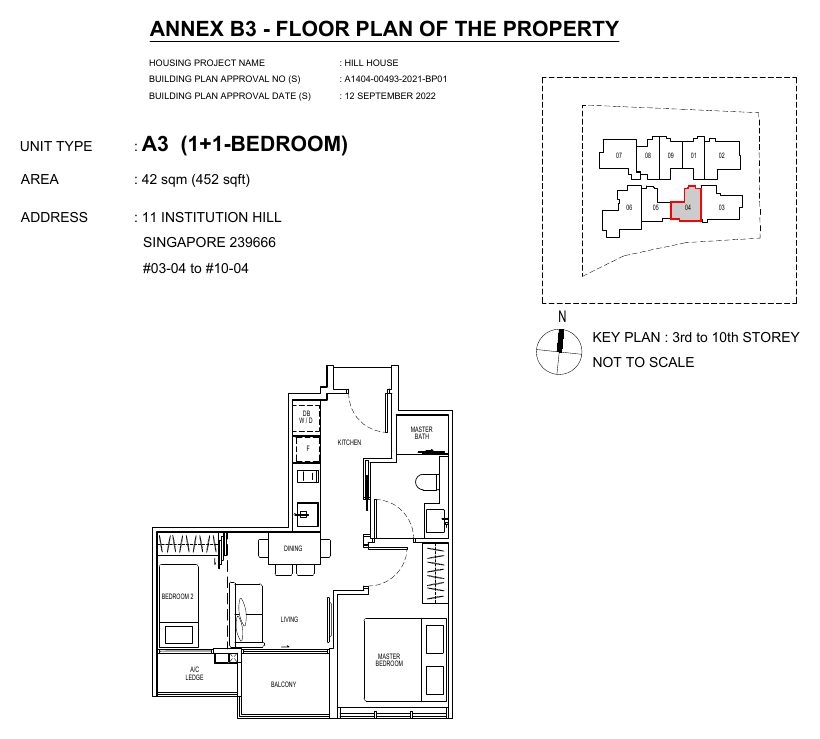1-Bedroom + Study, Type A3