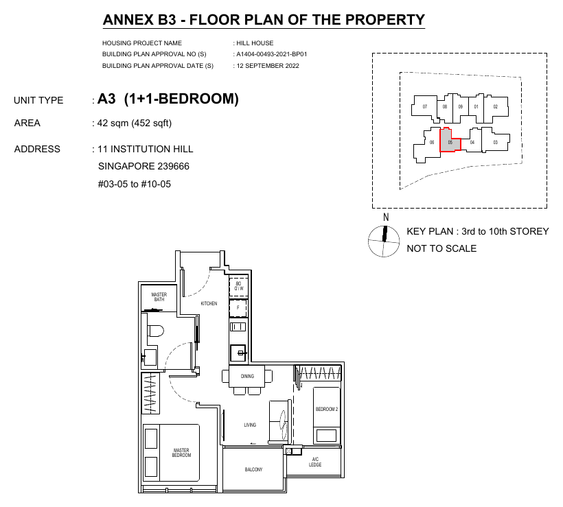 1-Bedroom + Study, Type A3