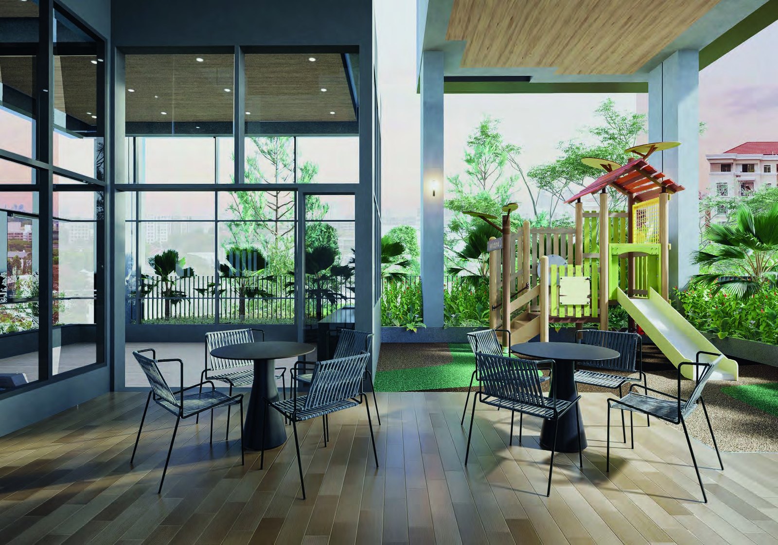 Communal dining and playground (artist’s impression)
